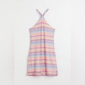 H & M Halterneck Colorful Crochet Style Dress
